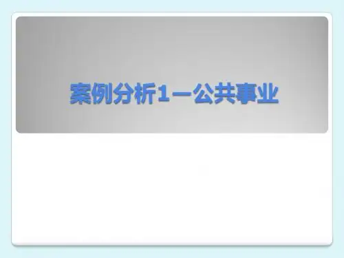 案例分析1(公共事业)