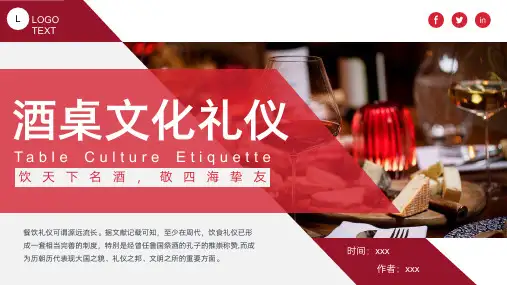 酒桌文化礼仪 饮酒艺术 喝茶文化 酒宴礼仪 礼仪培训PPT课件