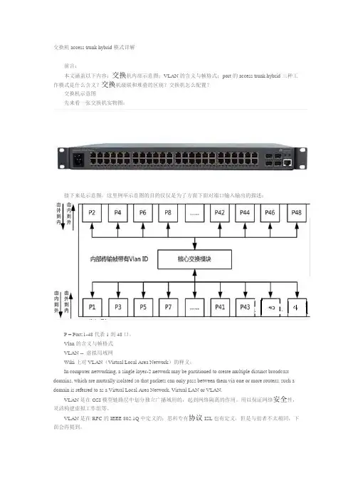 交换机access trunk hybrid模式详解