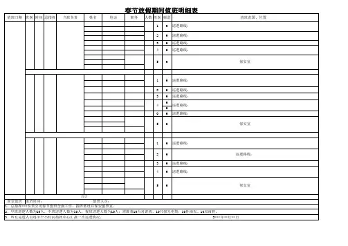 春节值班表