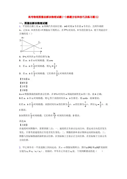高考物理图像法解决物理试题(一)解题方法和技巧及练习题(1)