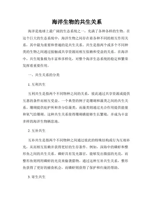 海洋生物的共生关系