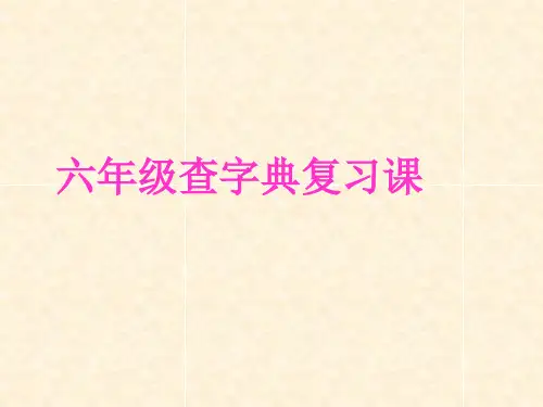 六年级总复习《查字典》复习