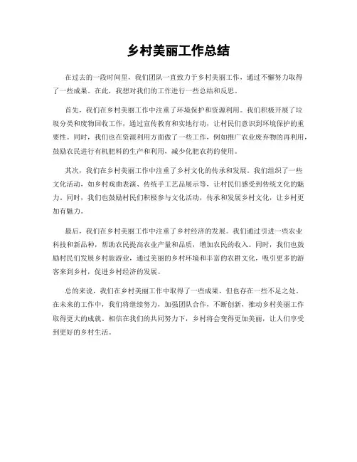 乡村美丽工作总结