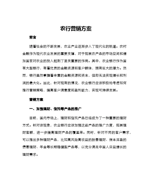 农行营销方案