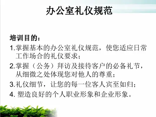 办公室礼仪规范培训资料模版(PPT39张)