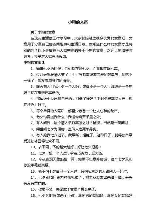 小狗的文案