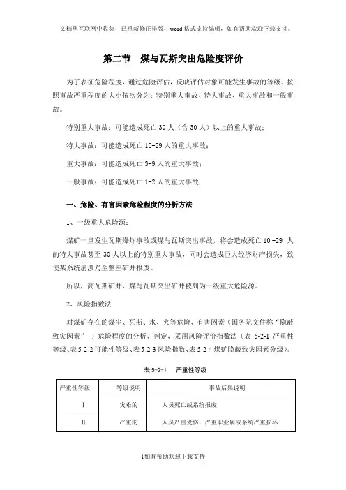 煤与瓦斯突出危险度评价