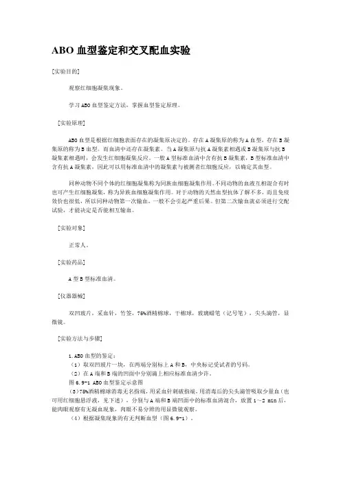 ABO血型鉴定和交叉配血实验