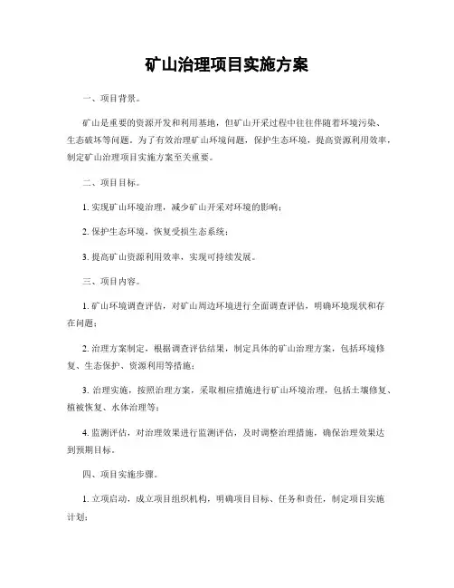 矿山治理项目实施方案