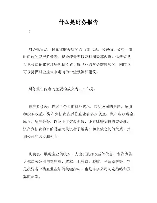什么是财务报告