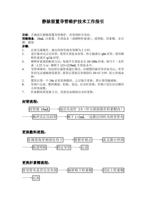 静脉导管维护工作指引