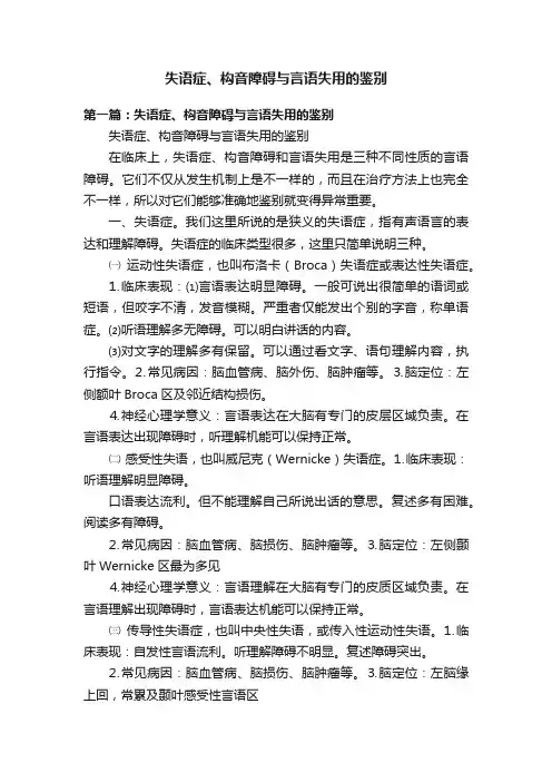 失语症、构音障碍与言语失用的鉴别