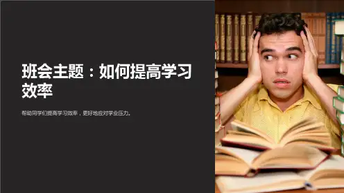 《班会主题：如何提高学习效率》