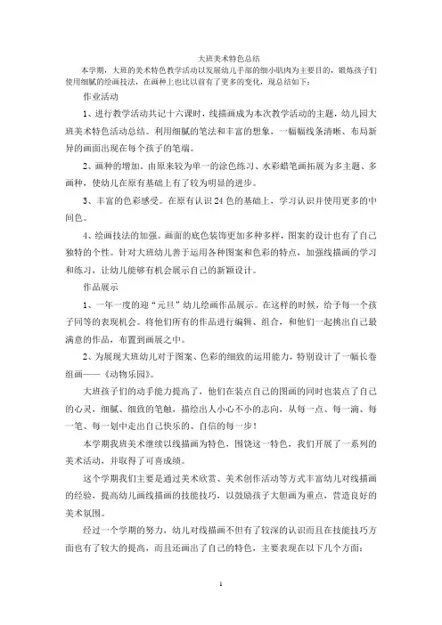 大班美术特色总结