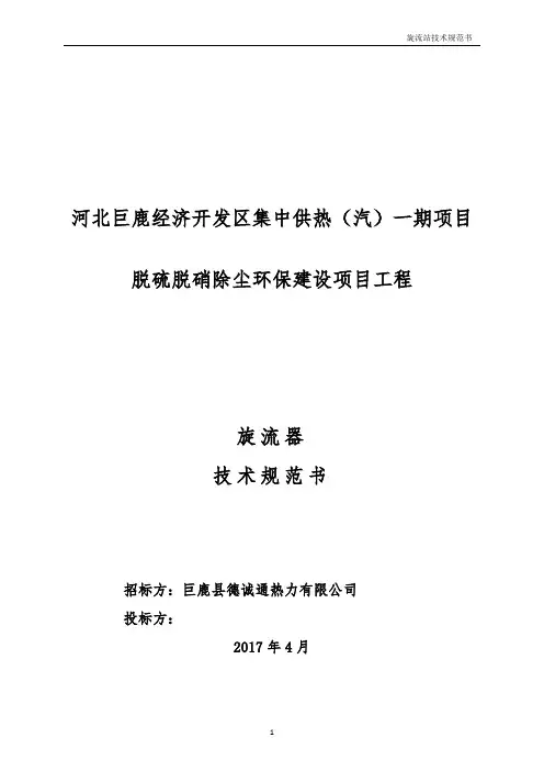 河北旋流器技术规范书讲解