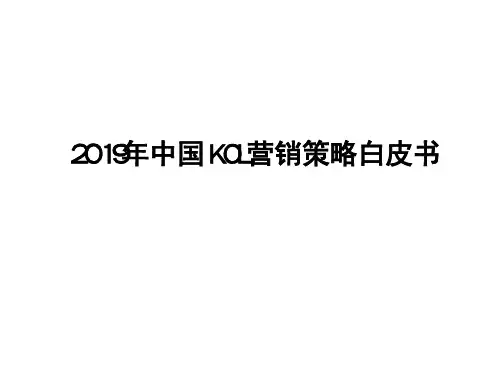 2019年中国KOL营销策略白皮书