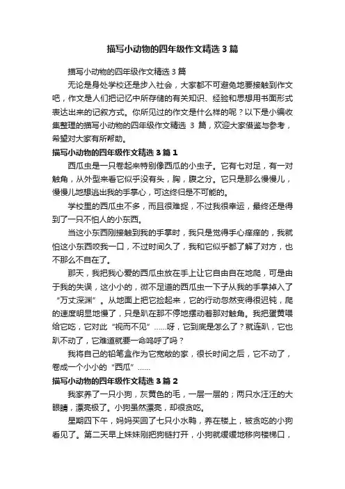 描写小动物的四年级作文精选3篇