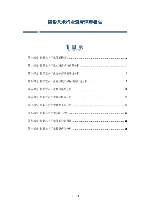 摄影艺术行业深度洞察报告