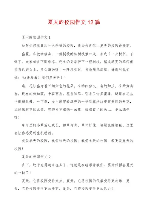 夏天的校园作文12篇