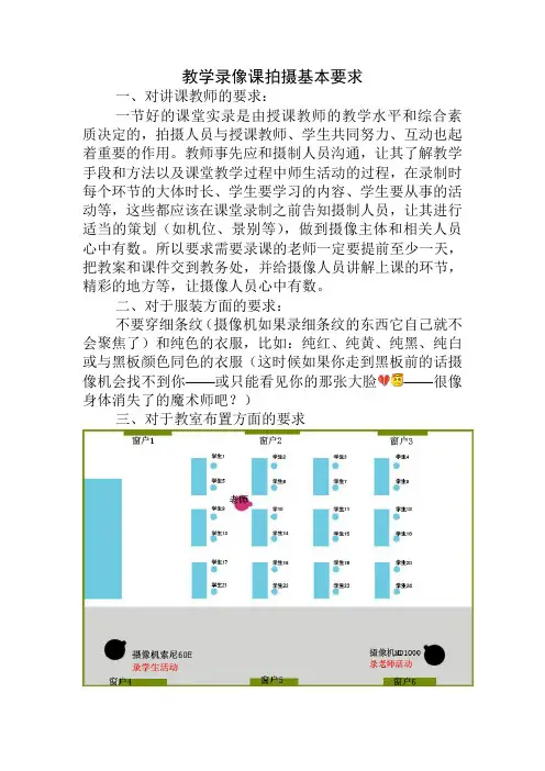 教学录像课拍摄基本要求