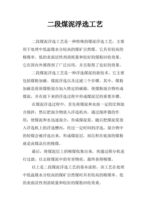 二段煤泥浮选工艺