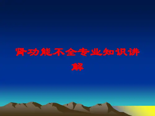 肾功能不全专业知识讲解培训课件