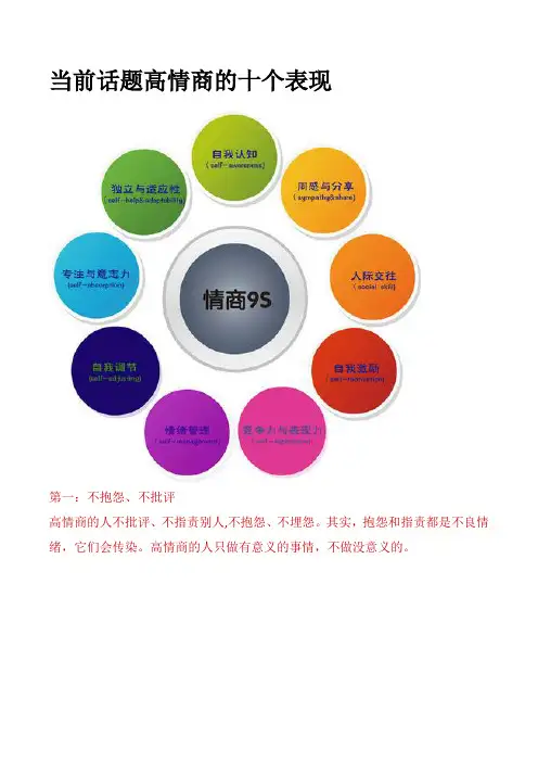 当前话题高情商的十个表现