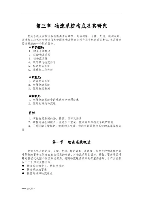 物流系统构成和研究