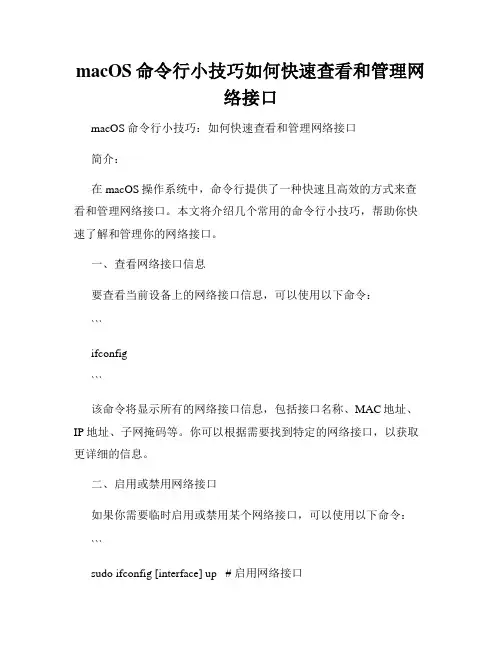 macOS命令行小技巧如何快速查看和管理网络接口