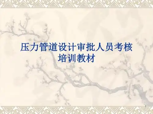 压力管道设计审批人员考核培训教材(PPT 50张)