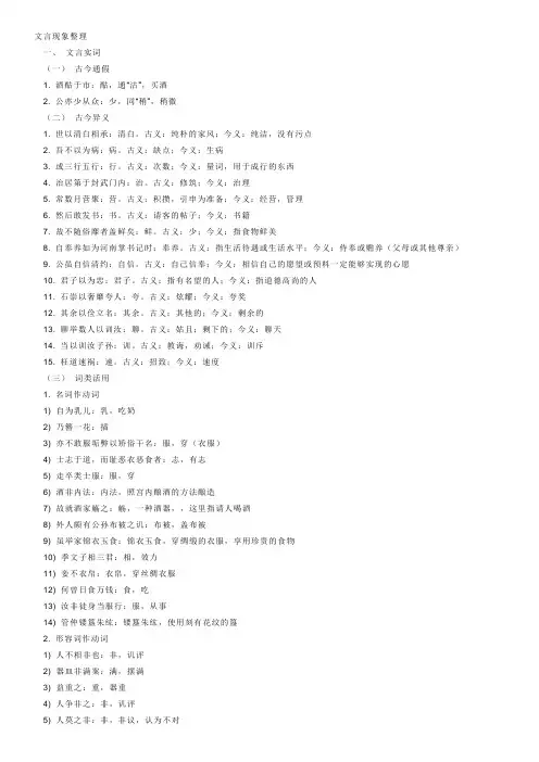 文言现象整理