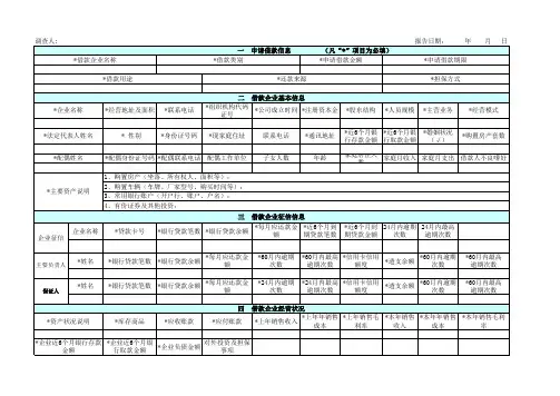 贷前调查表(企业)