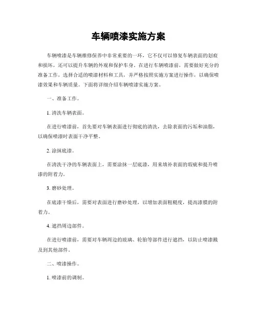 车辆喷漆实施方案
