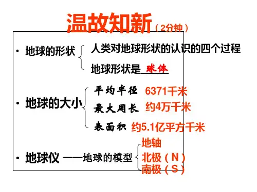 初中地理人教版七年级上册第一章第一节—1.1.2地球和地球仪(共15张PPT)