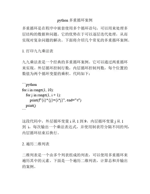python多重循环案例