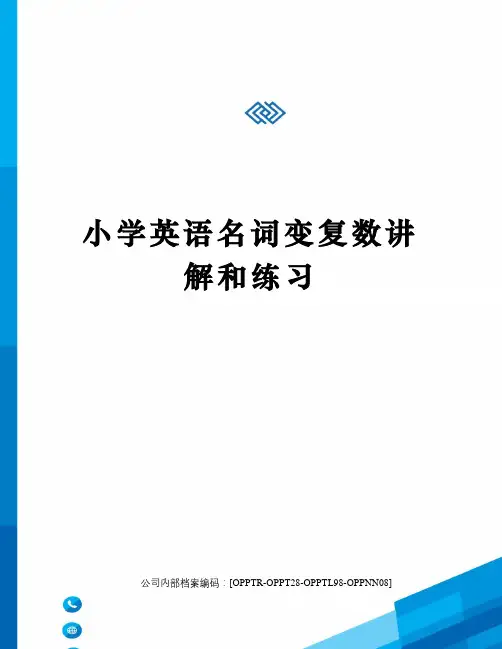 小学英语名词变复数讲解和练习