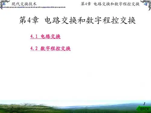 现代交换技术第4章 电路交换和数字程控交换