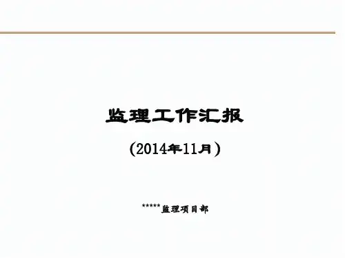 项目月度例会监理汇报PPT