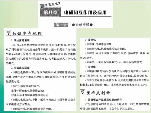 电磁相互作用及应用 教科版九级物理上册习题精品课件