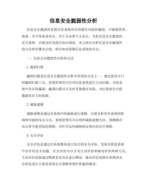 信息安全脆弱性分析