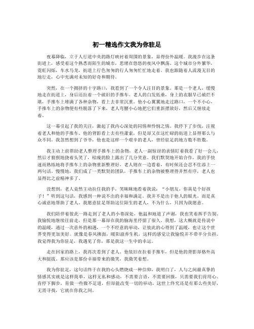 初一精选作文我为你驻足