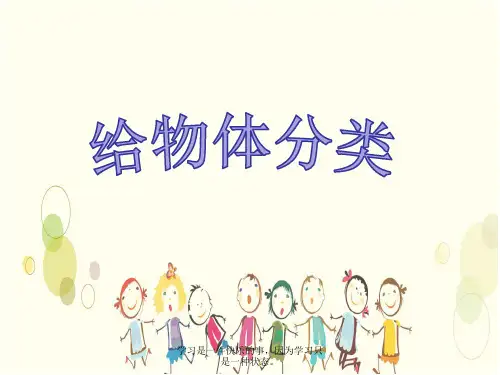 最新教科版一年级科学下册《给物体分类》课件ppt