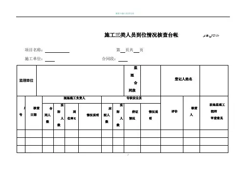 监理安全台帐模板