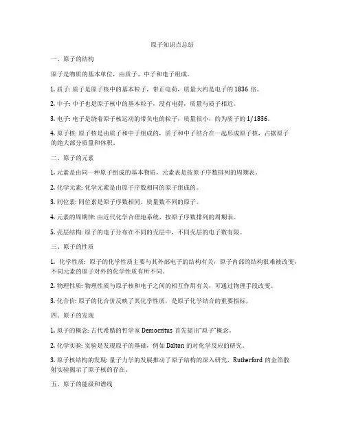 原子知识点总结