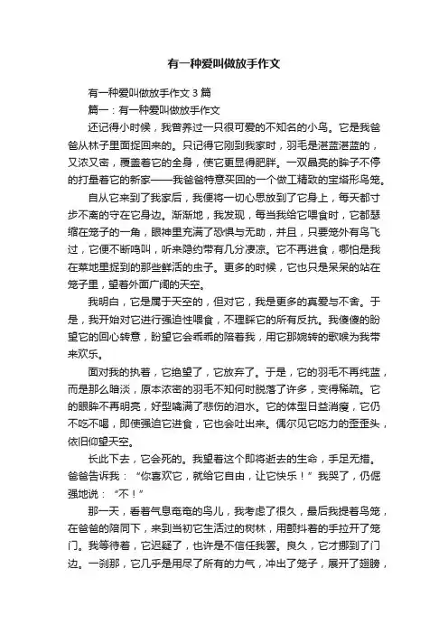 有一种爱叫做放手作文