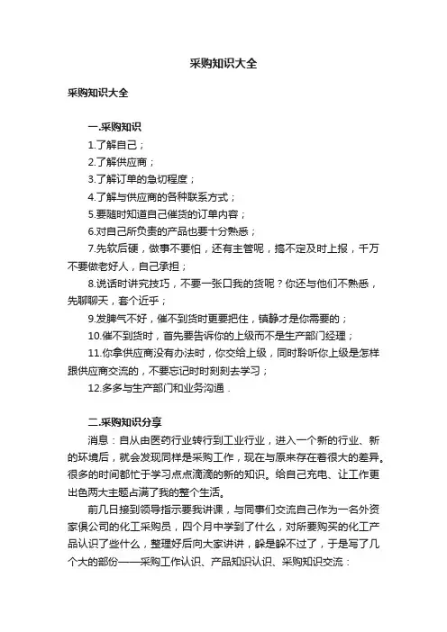 采购知识大全