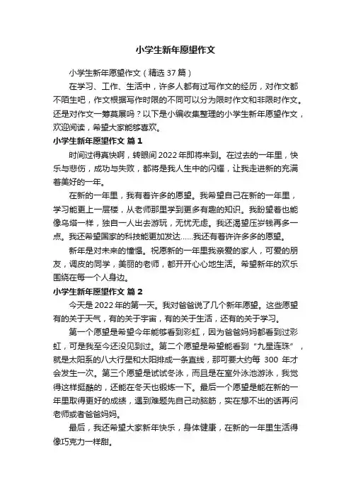 小学生新年愿望作文