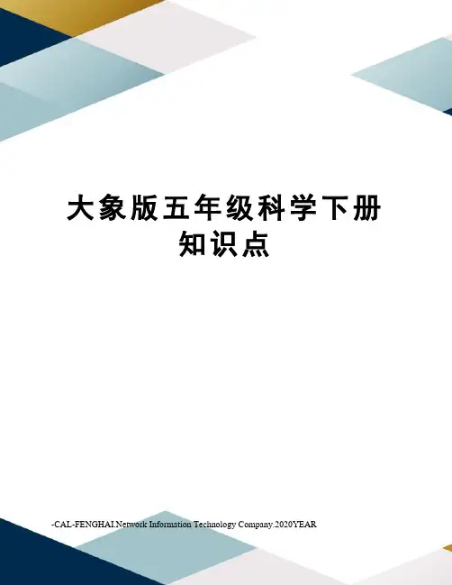 大象版五年级科学下册知识点
