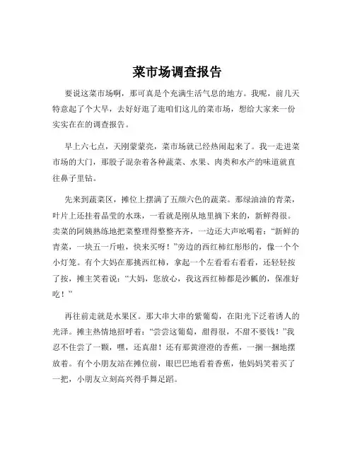 菜市场调查报告